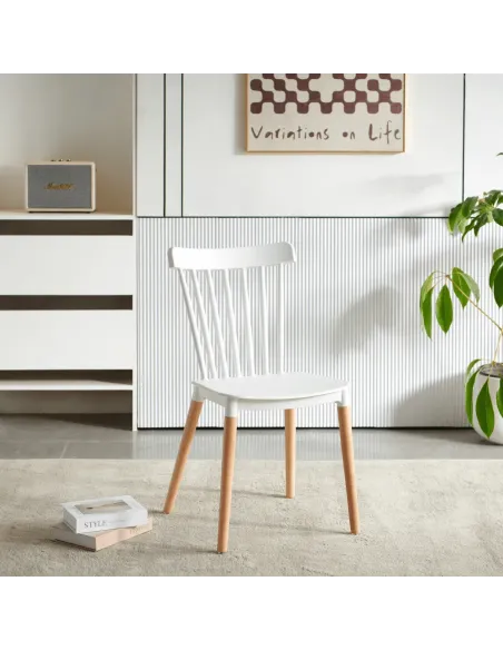 Scaun Dining ZOSIMA, dining, 54x44x83 cm, plastic si lemn fag | MobilaOK
