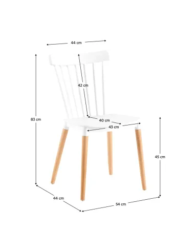 Scaun Dining ZOSIMA, dining, 54x44x83 cm, plastic si lemn fag | MobilaOK