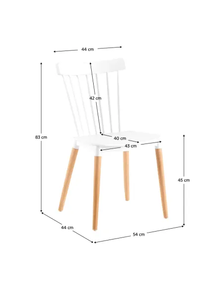 Scaun Dining ZOSIMA, dining, 54x44x83 cm, plastic si lemn fag | MobilaOK
