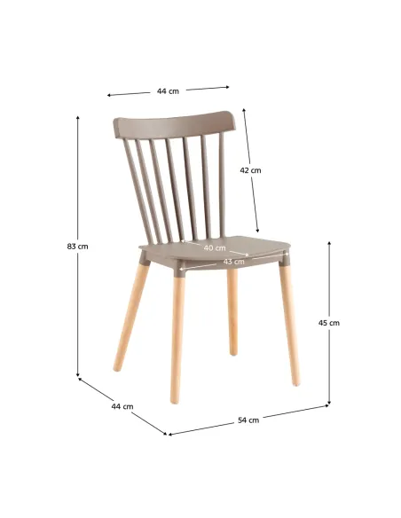 Scaun Dining ZOSIMA pentru bucătărie/dining, 54x44x83 cm, PAL și lemn masiv de fag | MobilaOK