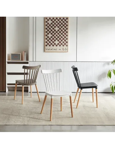 Scaun Dining ZOSIMA pentru bucătărie/dining, 54x44x83 cm, PAL și lemn masiv de fag | MobilaOK