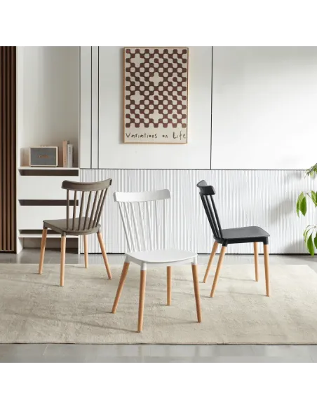 Scaun Dining ZOSIMA pentru bucătărie/dining, 54x44x83 cm, PAL și lemn masiv de fag | MobilaOK