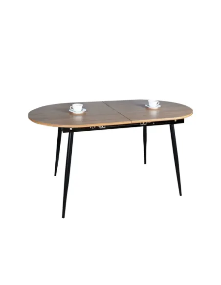 Masă Dining TAMERON, extensibilă living/dining, 150-190x75 cm, PAL stejar, cadru metal | MobilaOK