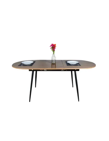 Masă Dining TAMERON, extensibilă living/dining, 150-190x75 cm, PAL stejar, cadru metal | MobilaOK