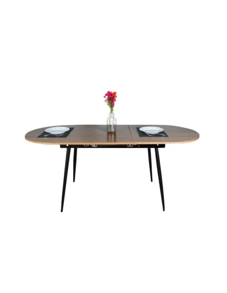 Masă Dining TAMERON, extensibilă living/dining, 150-190x75 cm, PAL stejar, cadru metal | MobilaOK