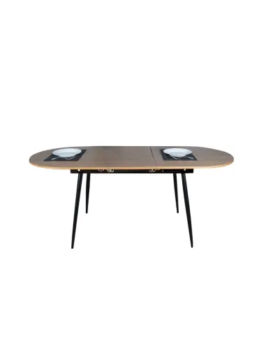 Masă Dining TAMERON, extensibilă living/dining, 150-190x75 cm, PAL stejar, cadru metal | MobilaOK