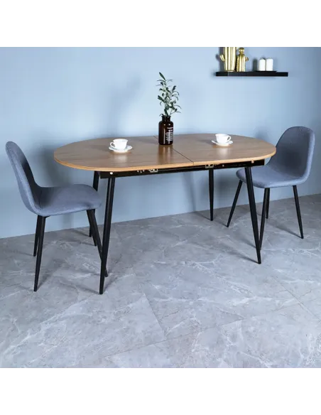 Masă Dining TAMERON, extensibilă living/dining, 150-190x75 cm, PAL stejar, cadru metal | MobilaOK