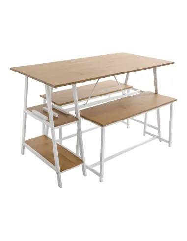 Set Dining ZAFAR, living/bucătărie, 120x60x75 cm, MDF laminat/metal | MobilaOK