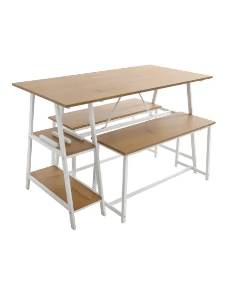 Set Dining ZAFAR, living/bucătărie, 120x60x75 cm, MDF laminat/metal | MobilaOK
