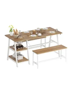 Set Dining ZAFAR, living/bucătărie, 120x60x75 cm, MDF laminat/metal | MobilaOK 2