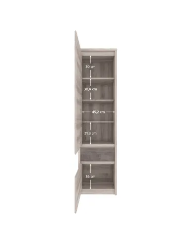 Etajeră JESI, 56x40x210 cm, PAL melaminat castan Nairobi/onix | MobilaOK