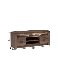 Comodă TV INFINITY I-09, living, 137x53x42 cm, PAL melaminat frasin închis | MobilaOK 2