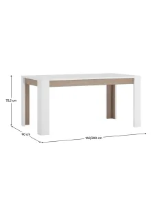 Masă Dining LYNATET, living/sufragerie, 160-200x90 cm, PAL melaminat | MobilaOK 2