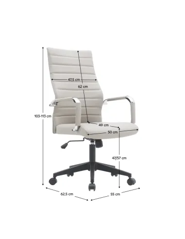 Scaun de birou KONDELA, birou, 55x62.5x103-113 cm, Piele ecologică | MobilaOK
