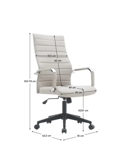 Scaun de birou KONDELA, birou, 55x62.5x103-113 cm, Piele ecologică | MobilaOK