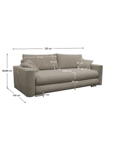 Canapea extensibilă ROSELYN, living, 235x109x88 cm, țesătură Poso 03 | MobilaOK