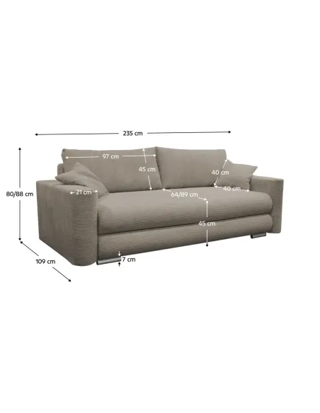 Canapea extensibilă ROSELYN, living, 235x109x88 cm, țesătură Poso 03 | MobilaOK