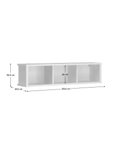 Raft suspendat ERODIN, bucătărie/baie/hol, 125.4x29.5x30.4 cm, PAL melaminat | MobilaOK 2