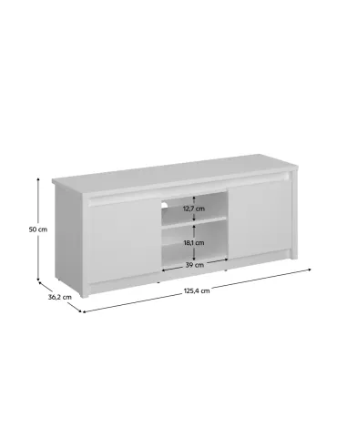 Masă TV ERODIN, living, 125.4x36.2x50 cm, PAL melaminat | MobilaOK