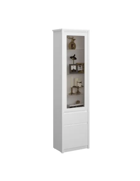Vitrină ERODIN, living/dormitor/hol, 55.6x36.2x210.6 cm, PAL melaminat | MobilaOK