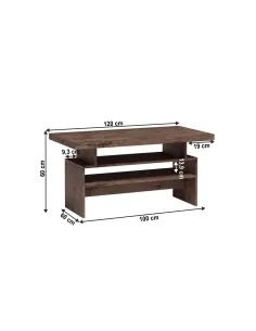Măsuță cafea INFINITY I-13 living 120x60x60 cm PAL melaminat frasin închis | MobilaOK 2