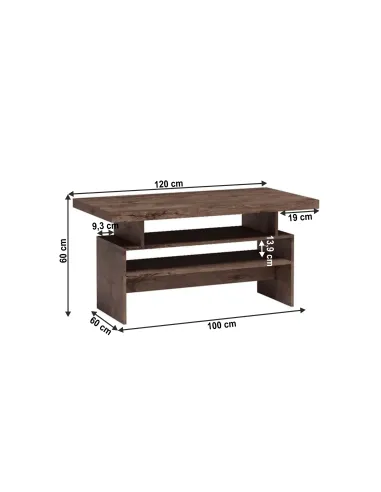 Măsuță cafea INFINITY I-13 living 120x60x60 cm PAL melaminat frasin închis | MobilaOK