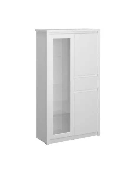 Vitrină ERODIN, living/hol/birou, 85.6x36.2x153 cm, PAL melaminat | MobilaOK