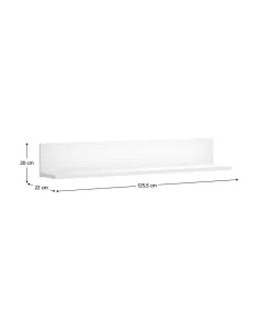 Raft suspendat ERODIN, bucătărie/baie/hol, 125.5x22x20 cm, PAL melaminat | MobilaOK 2