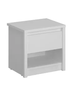 Noptieră ERODIN, albă, pentru dormitor, 46.4x36.2x45.6 cm, PAL melaminat | MobilaOK