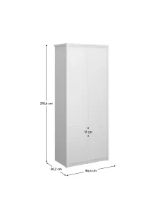 Dulap 4D1S, alb, pentru dormitor/hol, 86.6x50.2x210.6 cm, PAL melaminat | MobilaOK 2