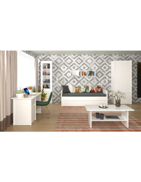 Dulap 4D1S, alb, pentru dormitor/hol, 86.6x50.2x210.6 cm, PAL melaminat | MobilaOK