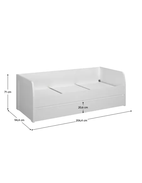 Pat 2S, ERODIN, dormitor, 90x200 cm, PAL melaminat | MobilaOK