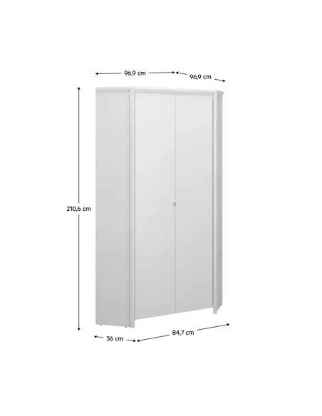 Dulap de colț ERODIN, hol/dormitor, 84.7x36x210.6 cm, PAL melaminat | MobilaOK