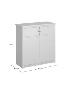Comodă ERODIN, dormitor/hol, 86.6x36.2x91.2 cm, PAL melaminat | MobilaOK 2