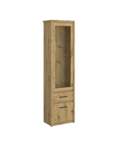 Vitrină AIRON, living/hol/birou, 55.6x210.6x36.2 cm, PAL melaminat stejar Artisan | MobilaOK