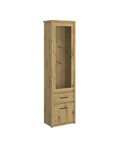 Vitrină AIRON, living/hol/birou, 55.6x210.6x36.2 cm, PAL melaminat stejar Artisan | MobilaOK