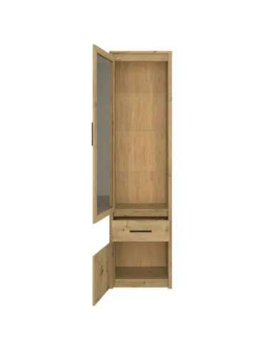 Vitrină AIRON, living/hol/birou, 55.6x210.6x36.2 cm, PAL melaminat stejar Artisan | MobilaOK