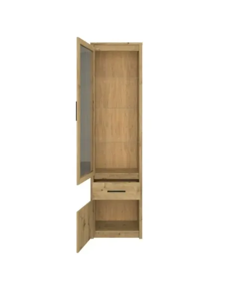 Vitrină AIRON, living/hol/birou, 55.6x210.6x36.2 cm, PAL melaminat stejar Artisan | MobilaOK