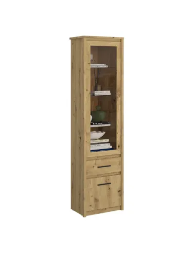 Vitrină AIRON, living/hol/birou, 55.6x210.6x36.2 cm, PAL melaminat stejar Artisan | MobilaOK