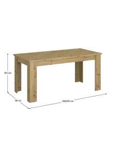 Masă Dining Extensibilă AIRON, sufragerie, 160-210x90 cm, PAL melaminat stejar | MobilaOK 2