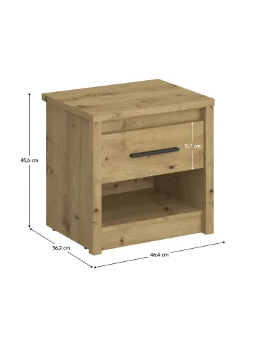 Noptieră AIRON, dormitor, 46.4x36.2x45.6 cm, PAL melaminat | MobilaOK