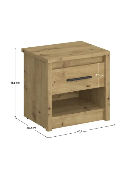 Noptieră AIRON, dormitor, 46.4x36.2x45.6 cm, PAL melaminat | MobilaOK