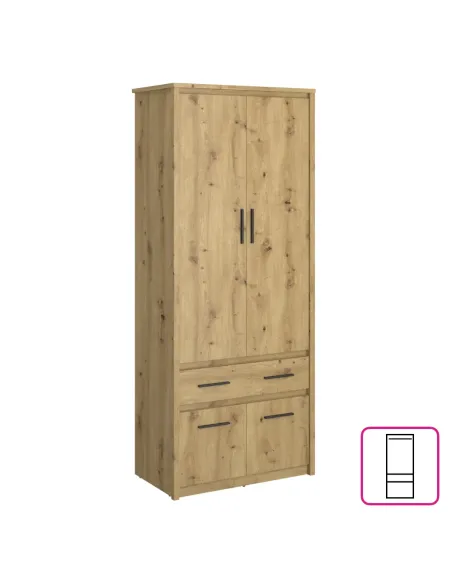 Dulap 4D1S/50, stejar Artisan, AIRON | MobilaOK
