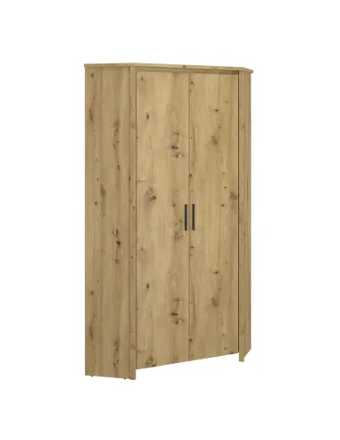 Dulap de colț AIRON, dormitor, 84.7x36x210.6 cm, PAL melaminat stejar Artisan | MobilaOK