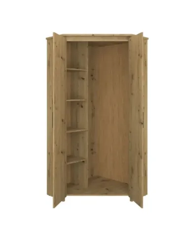 Dulap de colț AIRON, dormitor, 84.7x36x210.6 cm, PAL melaminat stejar Artisan | MobilaOK