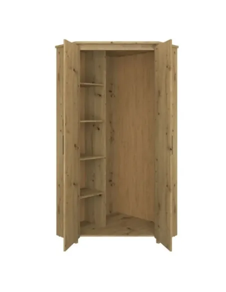 Dulap de colț AIRON, dormitor, 84.7x36x210.6 cm, PAL melaminat stejar Artisan | MobilaOK
