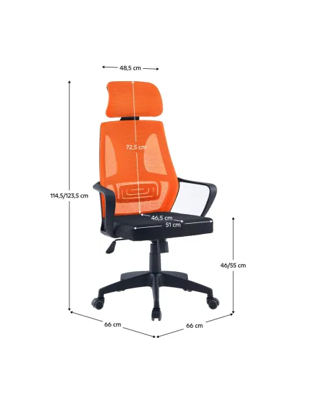 Fotoliu TAXIS NEW birou, 66x66x123.5 cm, plastic | MobilaOK