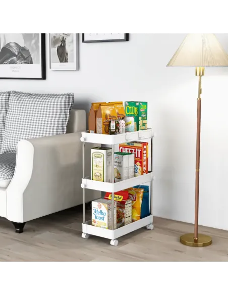 Etajeră ALIOL, mobilă, 40x22x60 cm, Plastic și Oțel | MobilaOK