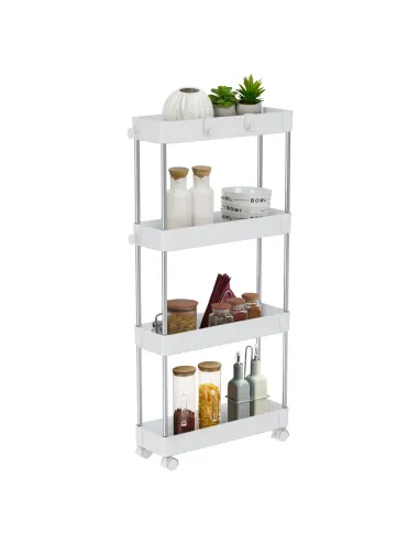 Etajeră ALIOL TIP 2 pentru bucătărie/baie, 40x13x85 cm, Plastic/Oțel | MobilaOK