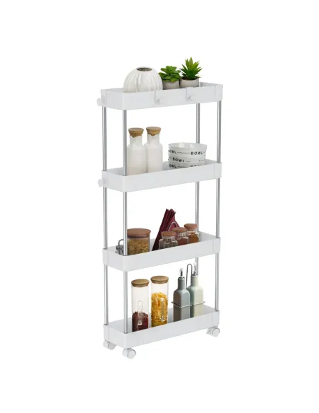 Etajeră ALIOL TIP 2 pentru bucătărie/baie, 40x13x85 cm, Plastic/Oțel | MobilaOK